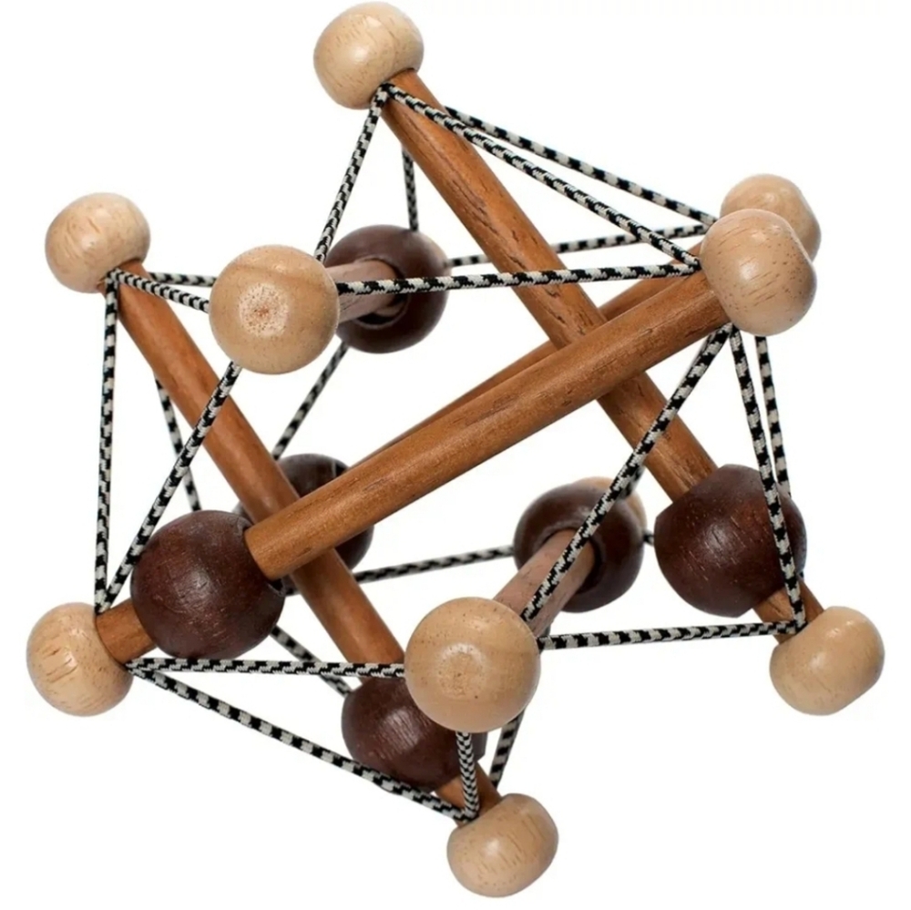 NEW Manhattan Toy Artful Skwish Wooden Baby Rattle Motor Skill Activity Nontoxic
